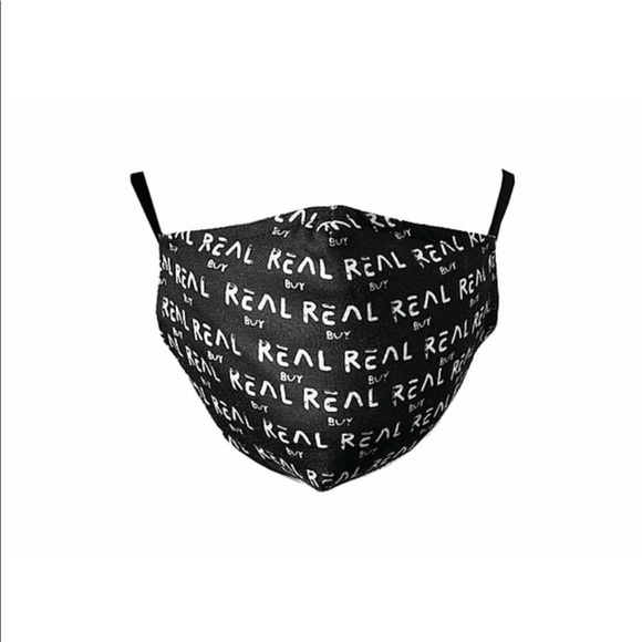 NEW Real Buy Stamp Face Mask by Trouble Andrew B/W - Picture 2 of 5